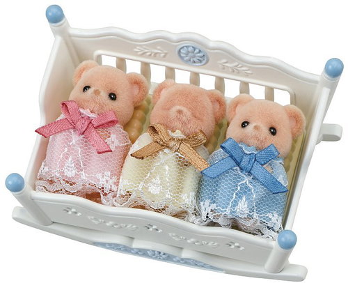 Sylvanian Families Cookie Bear Triplets in a Cradle - Figure - Main image