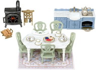 Sylvanian Families Furniture - Elegant Dining Room with Fireplace - Figure