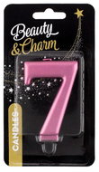 GoDan Cake candle numeral pink metallic 8 cm, 7 - Candle
