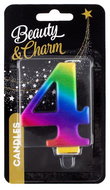GoDan Metallic cake candle, rainbow 8 cm, 4 - Candle