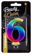 GoDan Metallic cake candle, rainbow 8 cm, 6 - Candle