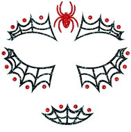 Guirca Face tattoo - spider web, glittered - Costume Accessory