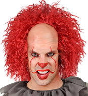 Widmann Red wig with scary clown's bald head - Wig