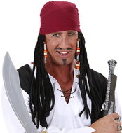 Widmann Pirate scarf with dreadlocks and beads - Wig