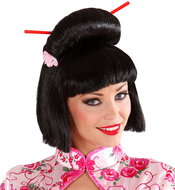 Widmann Geisha wig with flower and sticks - Wig