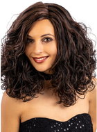 Carnival Toys Brown wavy wig with black highlights - Wig