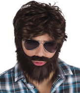 Boland Wig with beard brown retro - Wig