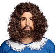 Boland Men's brown musketeer wig with beard - Wig