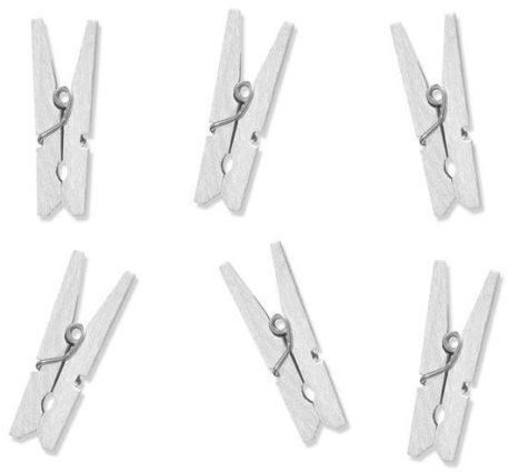 Wooden pegs - wedding, white, 3 cm, 40 pcs - Party Accessories - Main image