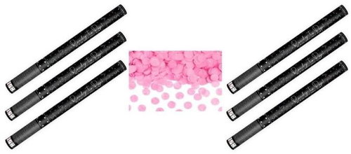 PARTYDECO Confetti set 60 cm 6 pcs pink rounds, birth girls, gender reveal, baby shower - Confetti - Main image