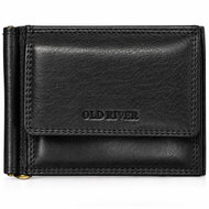 Old River men's leather money clip wallet with RFID protection black - Wallet