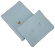 Eco 2-piece muslin blanket + pillow set 75×100cm, 30×40cm blue - Baby Bedding