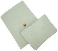 Eco 2-piece muslin blanket and pillow set 75×100cm, 30×40cm mint - Baby Bedding
