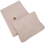 Eco 2-piece muslin blanket + pillow set 75×100cm, 30×40cm powder pink - Baby Bedding