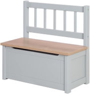 Roba Woody children's bench with storage space, grey/natural - Children's sofa
