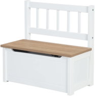 Roba Woody children's bench with storage space, white/natural - Children's sofa