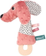 Mom´s care Senzorická hračka s kousátkem pejsek Jami růžové - Baby Teether
