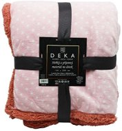 Home Elements Flanelová deka s beránkem, růžová s puntíky - Deka