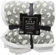 Home Elements Deka s beránkem, jacquard leopardí vzor, šedá - Blanket
