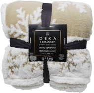 Home Elements Deka s beránkem, jacquard vzor vloček, béžová - Deka