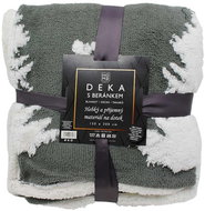 Home Elements Blanket with lamb, jacquard winter patterns, grey - Blanket