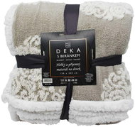 Home Elements Deka s beránkem, jacquard vzor Květiny, světle šedá - Blanket