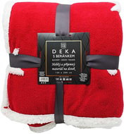 Home Elements Deka s beránkem, jacquard vzor hvězdy, červená - Blanket