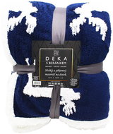 Home Elements Blanket with lamb, jacquard pattern Los, dark blue - Blanket