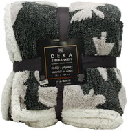 Home Elements Blanket with lamb, jacquard pattern Los, grey and white - Blanket