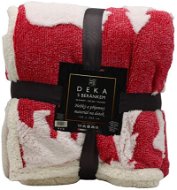 Home Elements Deka s beránkem, jacquard vzor ledních medvědů, červenobílá - Deka