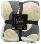 Home Elements Deka s beránkem, jacquard vzory Srdce, šedá - Deka