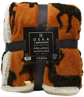 Home Elements Blanket with lamb, jacquard winter pattern, orange - Blanket
