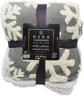 Home Elements Deka s beránkem, jacquard vzory Vločky, šedá - Deka