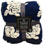 Home Elements Deka s beránkem, jacquard vzor Růže, modrá - Blanket