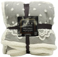 Home Elements Deka s beránkem, jacquard vzor Puntíky,šedá - Blanket