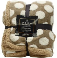 Home Elements Deka s beránkem, jacquard vzor, hnědá s kroužky - Deka