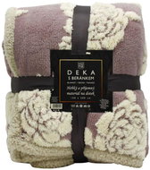 Home Elements Blanket with lamb, jacquard pattern Rose, grey-violet - Blanket