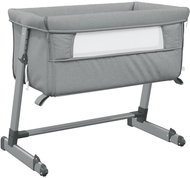 Shumee Cot with mattress light grey linen fabric, 10295 - Cot