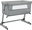 Cot with mattress light grey linen fabric, 10295