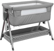 Shumee Crib with mattress and storage light grey linen fabric - Cot