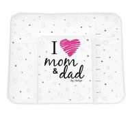 Baby Nellys Changing mat soft I Love white - pink 85 × 72 cm - Changing Pad