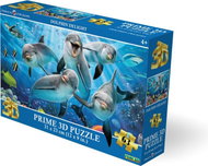 Prime 3D Puzzle s 3D efektem 63 dílků Selfie: Delfíní radost - Jigsaw Puzzle