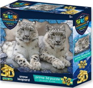 Prime 3D Puzzle s 3D efektem 100 dílků Animal Planet Ohrožené druhy: Sněžní leopardi - Jigsaw Puzzle