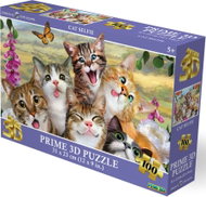 Prime 3D Puzzle s 3D efektem 100 dílků Kočičí selfie - Jigsaw Puzzle