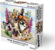 Dřevěné puzzle Prime3D 200 dílků Selfie domácích mazlíčků - Wooden Puzzle
