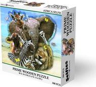 Dřevěné puzzle Prime3D 300 dílků Africké selfie - Wooden Puzzle
