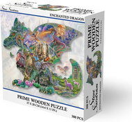 Dřevěné puzzle Prime3D 300 dílků Začarovaný drak - Wooden Puzzle