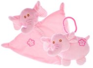 Rózsaszín elefánt - csörgő + alvókendő - Szundikendő