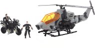 Katonai helikopter és motorkerékpár játékszett - Játékszett