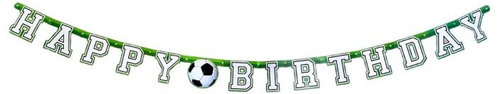 Unique Birthday garland, Happy birthday, football, 213 cm - Party Accessories - Main image
